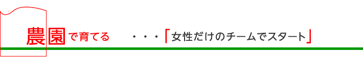 農園で育てる「女性だけのチームでスタート」