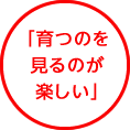 「育つのを見るのが楽しい」